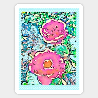Roses with dotted border Sticker